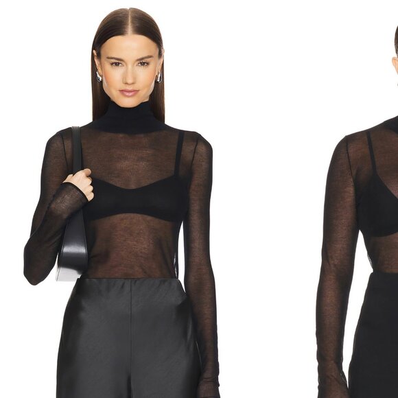 L'Academie Tops - L'academie Mesh Turtleneck